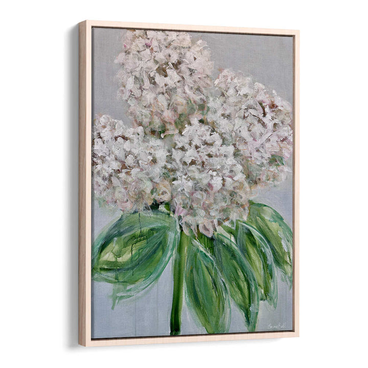 Elegant WHITE HYDRANGEA BLOOM, FLORAL FLOWER PAINTINGS enhance your decor with stunning floral artistry and soft colors.