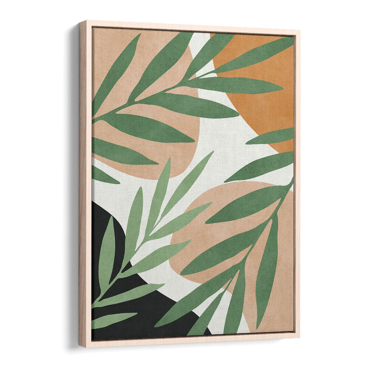 Stylish TROPICAL V, BOHO ART PAINTINGS featuring vibrant leaves against a neutral background, perfect for nature lovers.