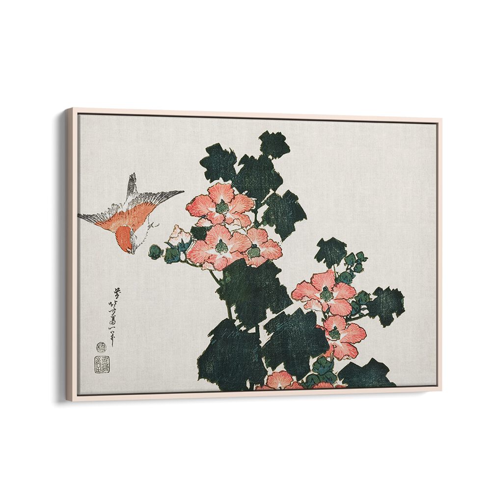 RED ROSES AND BIRD  , VINTAGE PAINTINGS