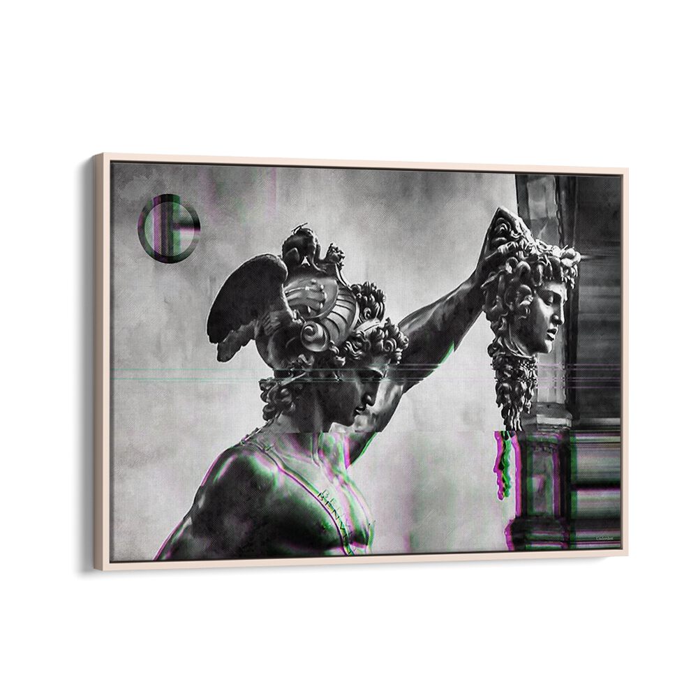 Striking PERSEUS HEAD OF MEDUSA, ALTERED ART PRINTS by Underdott, perfect for enhancing your decor with mythological art.