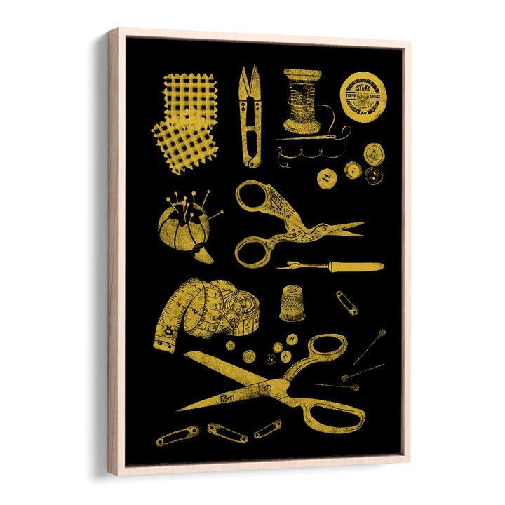 Stylishly showcase sewing tools with the HABERDASHERY BLACK AND GOLD, FASHION POSTERS for a chic decor.