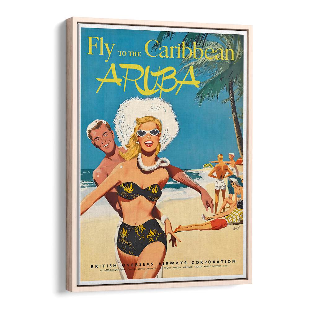 Enhance your decor with ARUBA I, VINTAGE TRAVEL POSTERS, showcasing Aruba's vibrant culture and stunning landscapes.