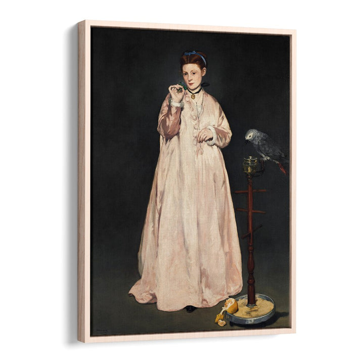 LADY WITH A PARAKEET  , VINTAGE PAINTINGS