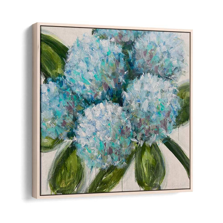 Vibrant BLUE HYDRANGEAS LEAVES, FLORAL FLOWER PAINTINGS add a touch of nature's beauty to your home decor.