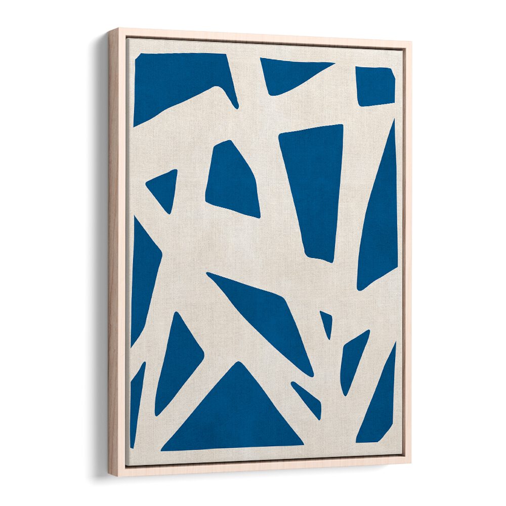 Bold blue shapes on a canvas create a striking look in EXPRESSIVE LINES VI, ABSTRACT PAINTINGS for artistic elegance.