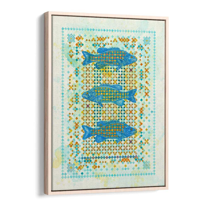 Colorful artwork titled FISH LIKE YOU AND ME II, ANIMAL PAINTINGS featuring vibrant fish on a textured background.