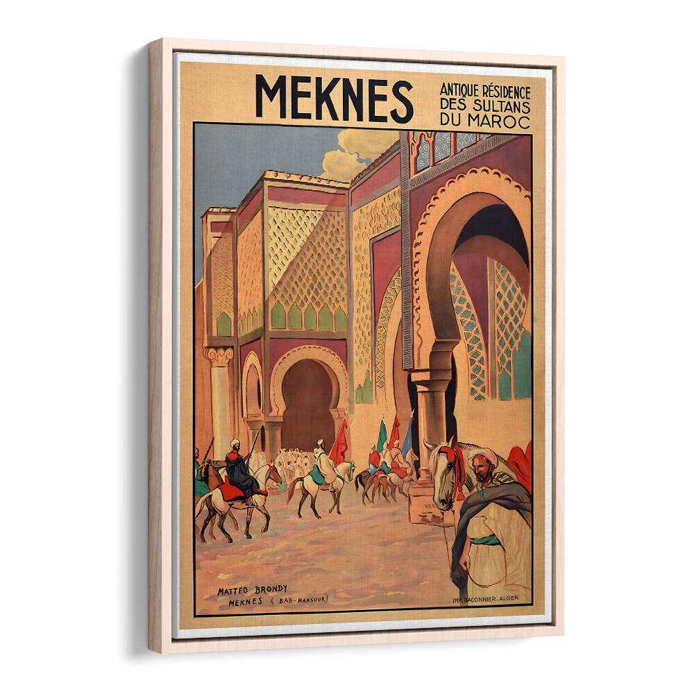 Explore the charm of MEKNES, VINTAGE TRAVEL POSTERS, capturing Morocco’s rich history and vibrant culture.