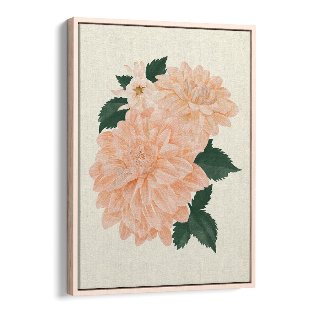 AQUAA CREAL CANVAS CHIFFON, FLORAL FLOWER PAINTINGS showcase elegant peach blooms on a textured background.