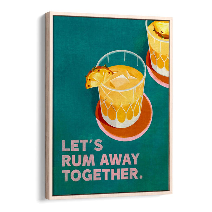 Colorful RUM AWAY TOGETHER, BAR artwork brings the beach bar vibe to your home, perfect for any kitchen or entertainment area.
