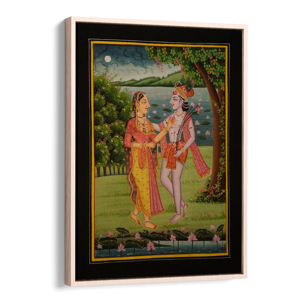 Stunning RADHA KRISHNA II, INDIAN ART PAINTINGS showcasing the divine bond of love and devotion between Radha and Krishna.