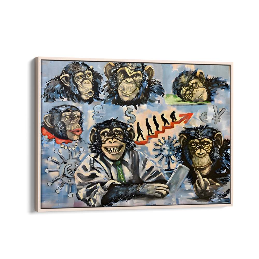 Colorful MEETING 2021 Comic Posters featuring playful monkey illustrations, perfect for art lovers and enthusiasts.