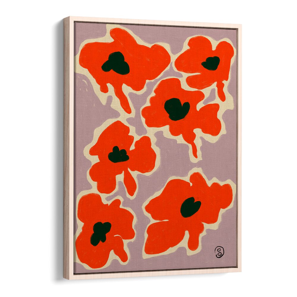 Bright red POPPY, FLORAL FLOWER PAINTINGS add elegance and warmth to any room, enhancing your living space beautifully.