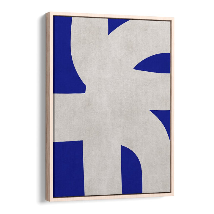 Modern abstract artwork featuring bold shapes in blue and gray, showcasing UNDULATING CURVES VII, ABSTRACT PAINTINGS.