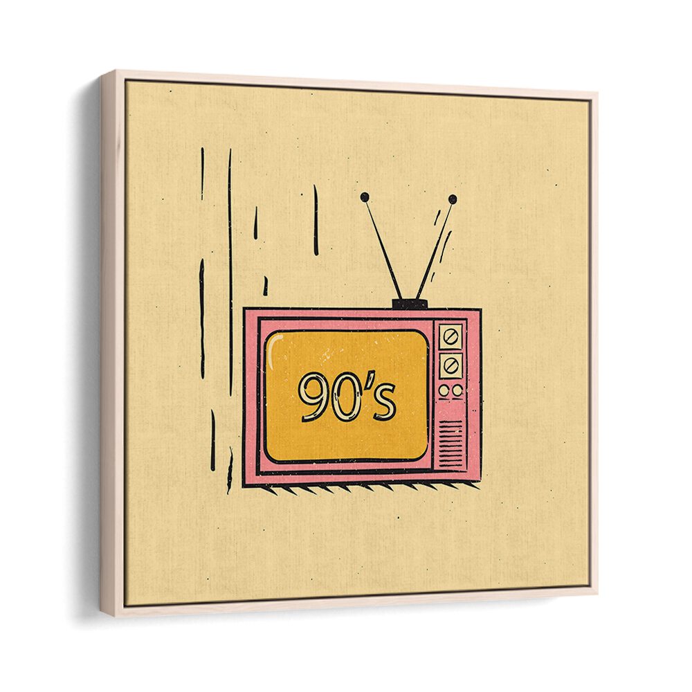 Retro artwork featuring a classic TV design, perfect for fans of THE 90'S, MOVIE POSTERS at Oakwood.