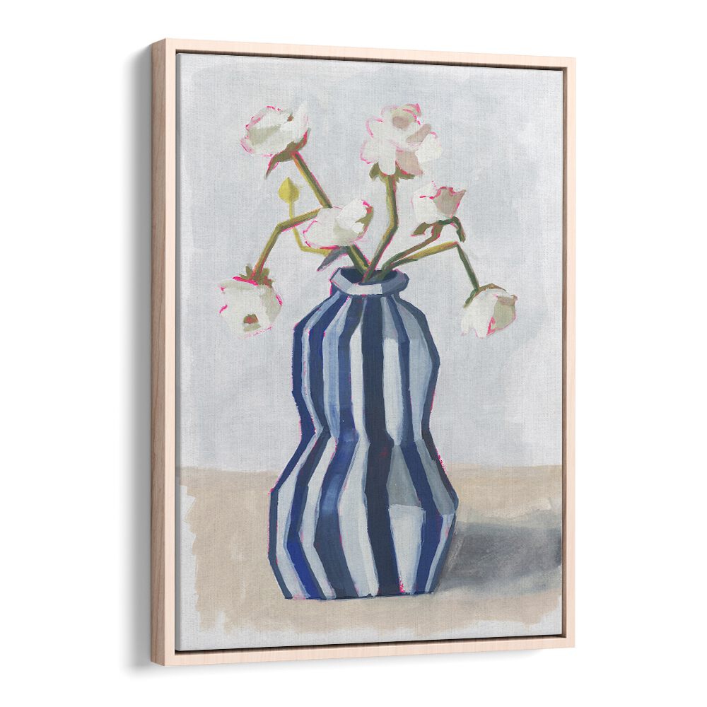 Elegant FLOWERS IN A STRIPED VASE II art piece, enhancing home decor with contemporary style and natural beauty.