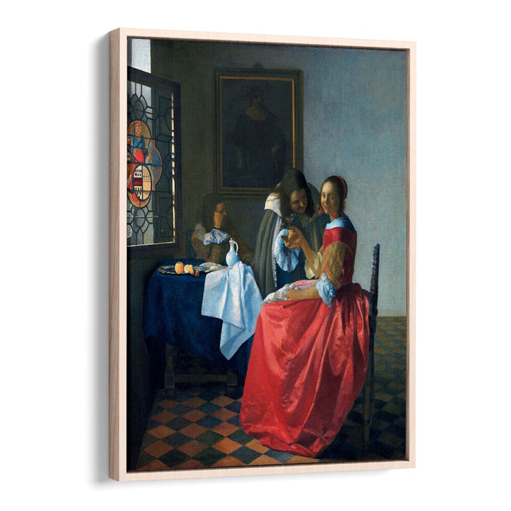 THE GIRL WITH GLASS  , VINTAGE PAINTINGS