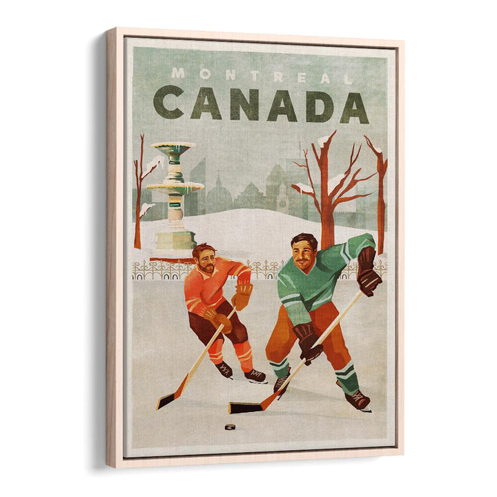 Montreal Canada Pond Hockey Guys poster showcasing the spirit of ice hockey, perfect for sports enthusiasts. CANADA HOCKEY GUYS, SPORTS POSTERS.