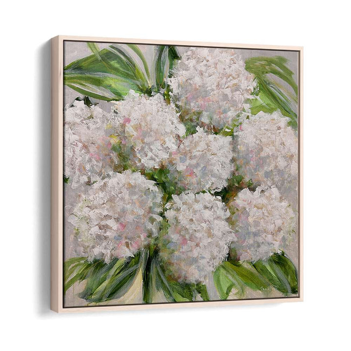 Elegant BOUQUET OF WHITE HYDRANGEAS, FLORAL FLOWER PAINTINGS adds sophistication to any room in your home.