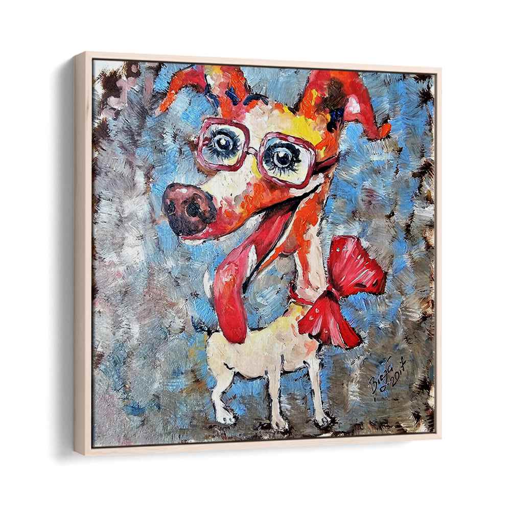 Bright and colorful SMILING JACK RUSSELL, COMIC POSTERS featuring a whimsical dog design, perfect for dog lovers!