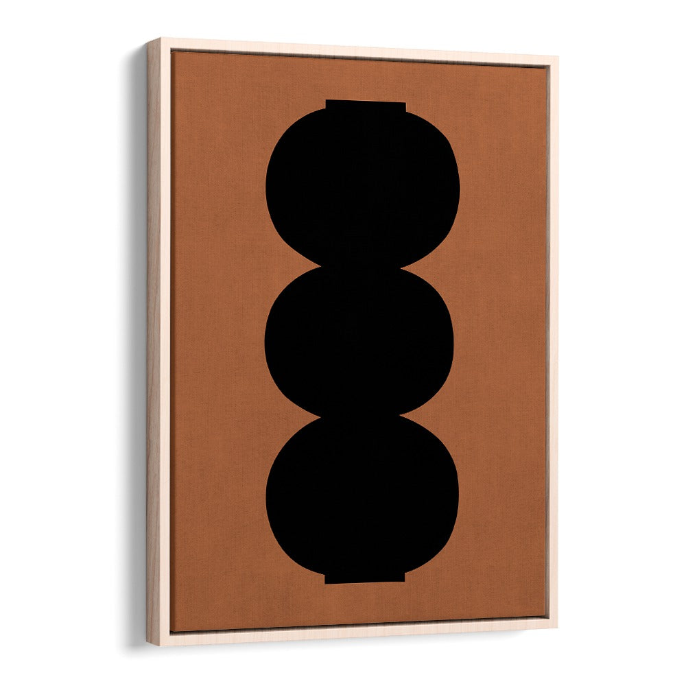 TRIBAL SHAPES XIV, GEOMETRIC ART PRINTS showcase bold black shapes on a warm background, perfect for modern decor.