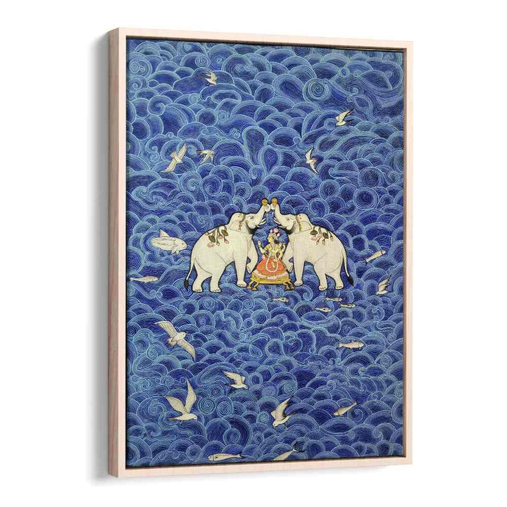 Exquisite SHRI LAXMI, INDIAN ART PAINTINGS featuring elephants, perfect for enhancing home decor with culture.