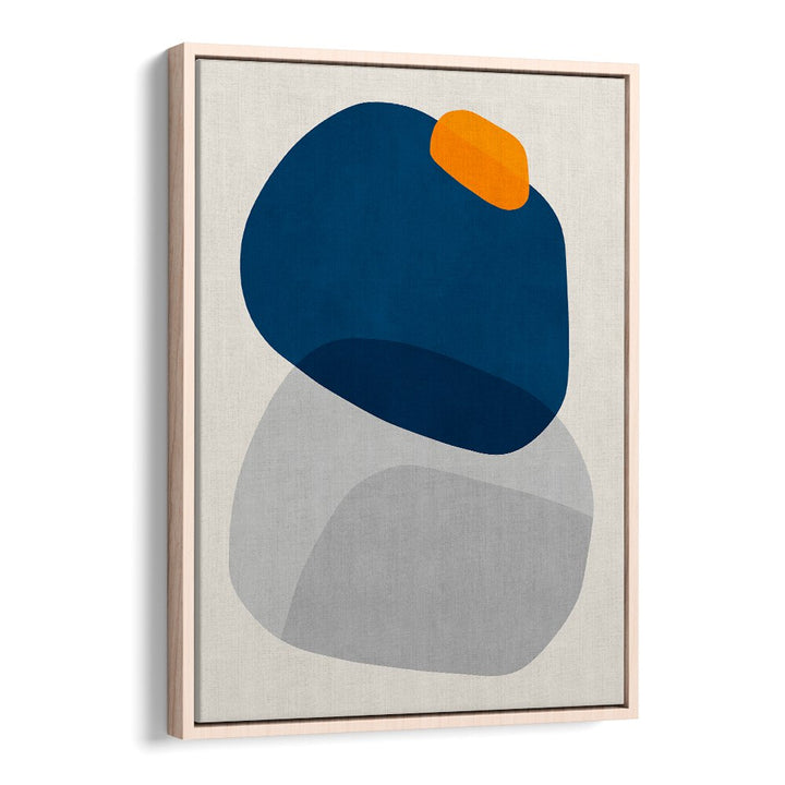 Abstract painting "ROCK OVERLAY VI" features bold shapes and colors, perfect for enhancing any space with artistic flair.