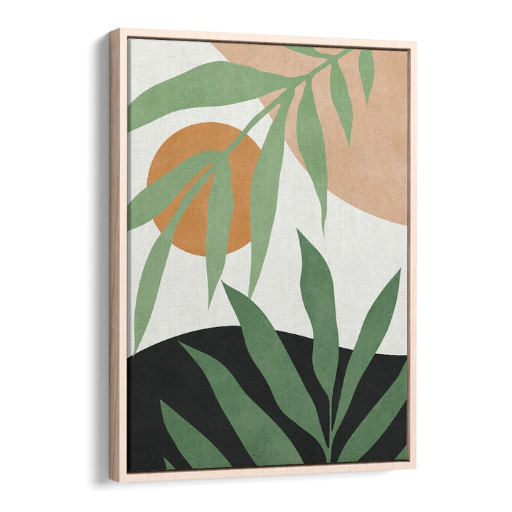 Vibrant TROPICAL IV, BOHO ART PAINTINGS showcase lush greens and warm earth tones, perfect for any space.