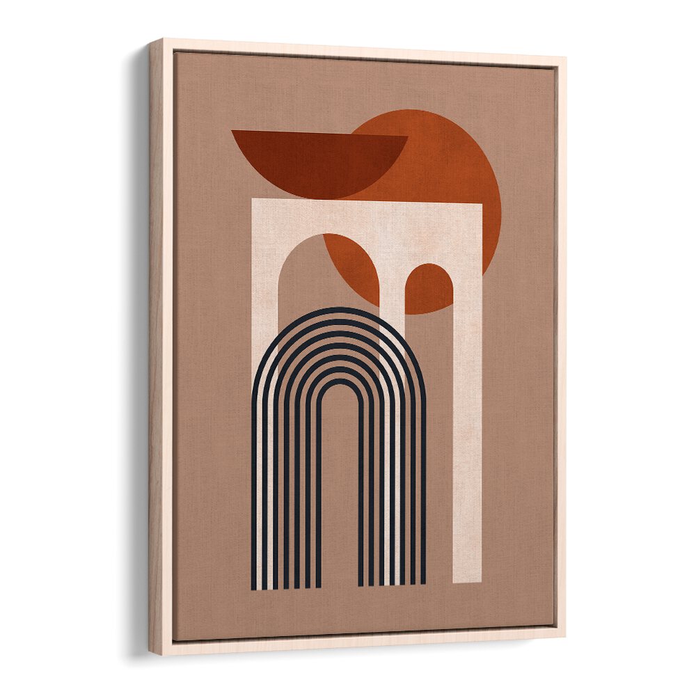 Stylish GEOMETRIC COMPOSITION I, BOHO ART PAINTINGS featuring abstract shapes in warm tones for minimalist decor.