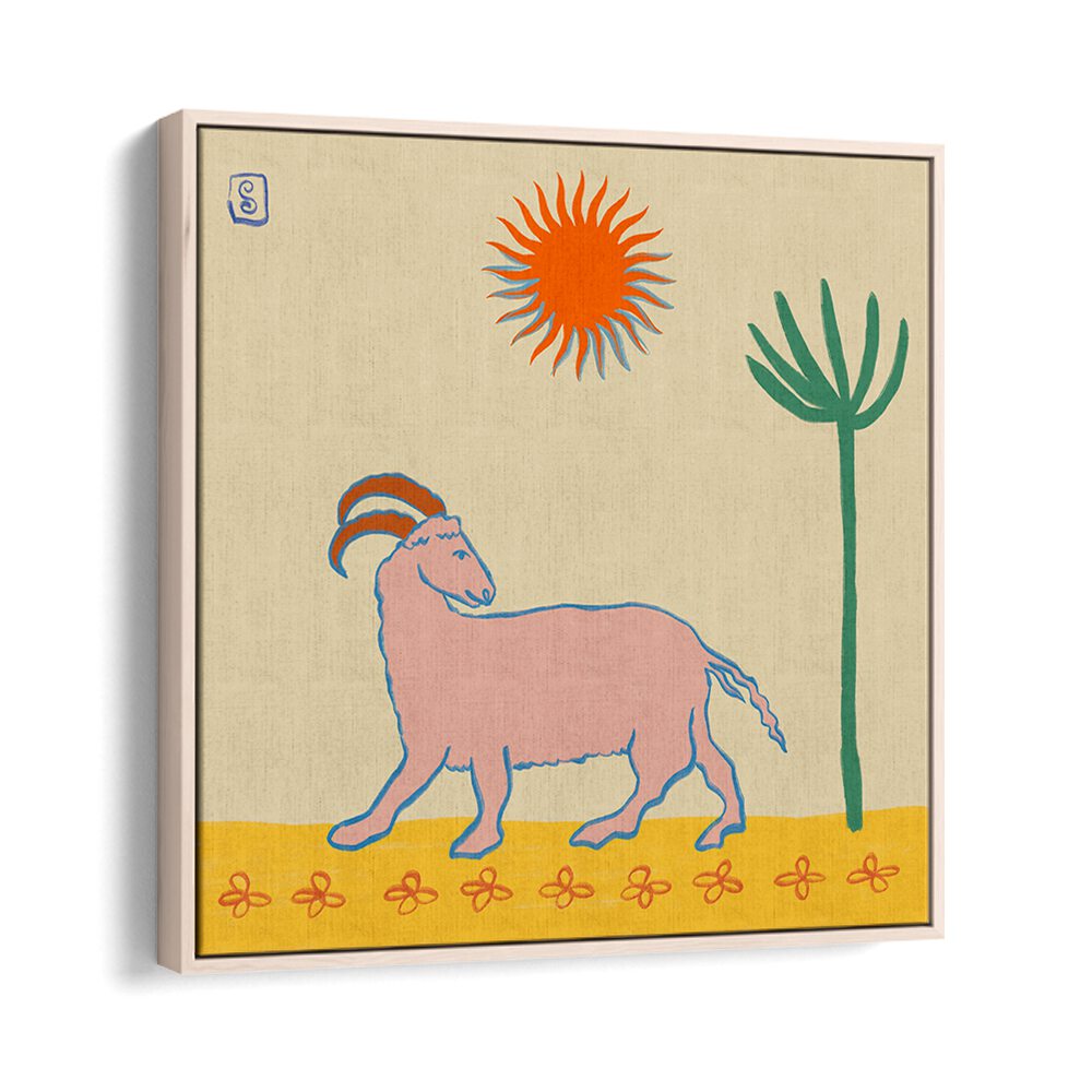Stylish ARIES III, ZODIAC poster featuring a colorful goat design, perfect for elevating your space with astrological flair.