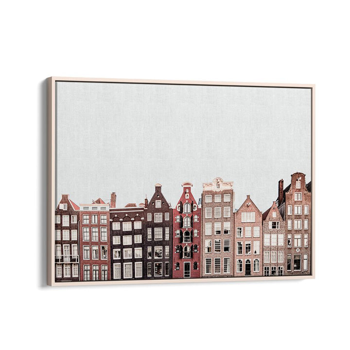 Charming AMSTERDAM, TRAVEL POSTERS showcasing iconic Dutch architecture, perfect for any travel enthusiast's decor.