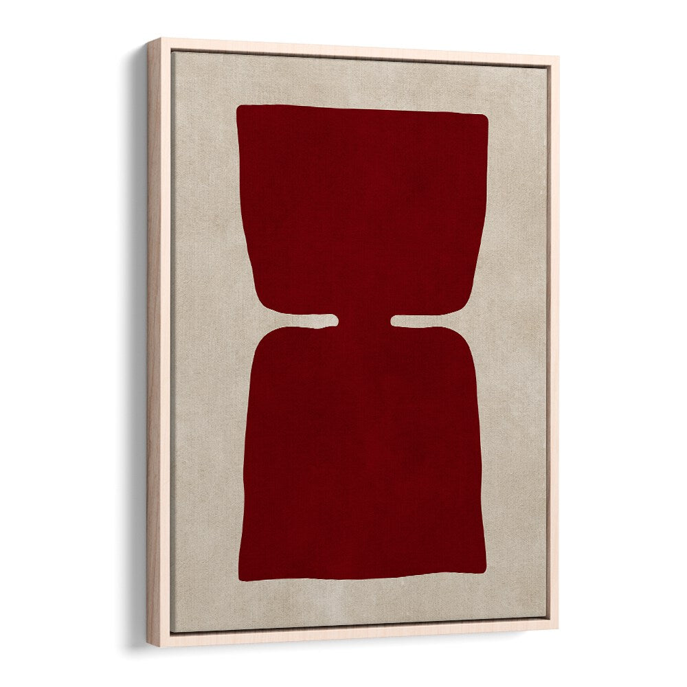 Stunning ORGANIC IV-2, GEOMETRIC ART PRINTS feature abstract red shapes on a neutral background, enhancing any space.
