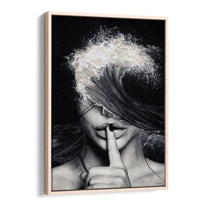 Surreal art print "SECRETS AND WAVES" by Underdott combines mystery and beauty in a captivating design.