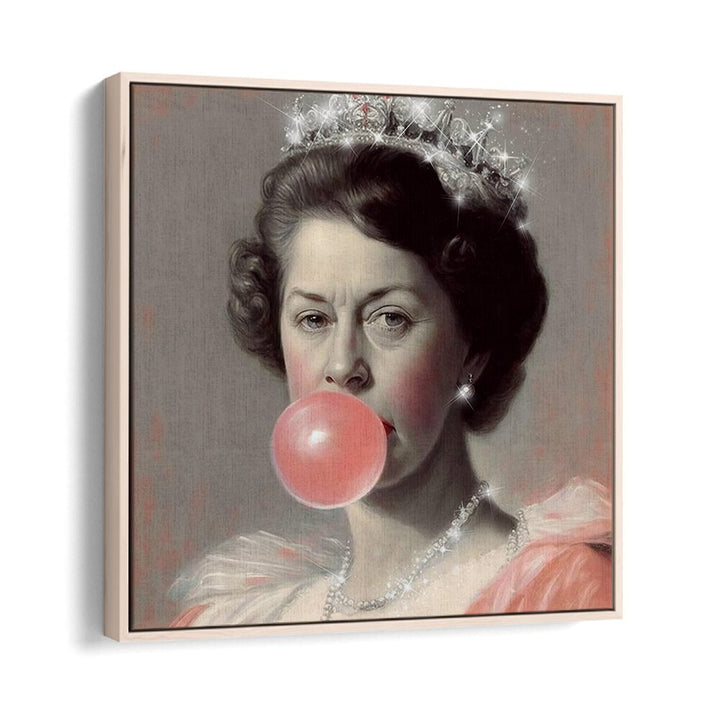 GLITTER QUEEN, ALTERED ART PRINTS showcases regal elegance with a playful twist by artist Dikhotomy, perfect for any decor.
