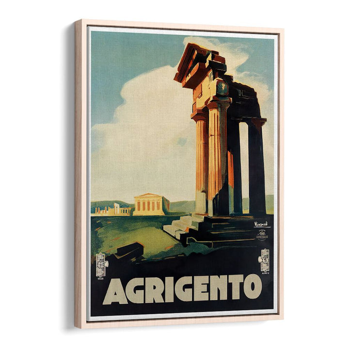 Stunning AGRIGENTO, VINTAGE TRAVEL POSTERS showcasing iconic ruins, perfect for adding charm to your home decor.