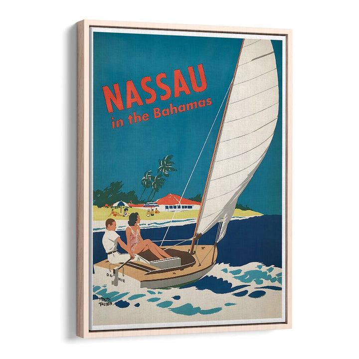 NASSAU I, VINTAGE TRAVEL POSTERS showcase a vibrant sailing scene reflecting Caribbean charm and nostalgia.