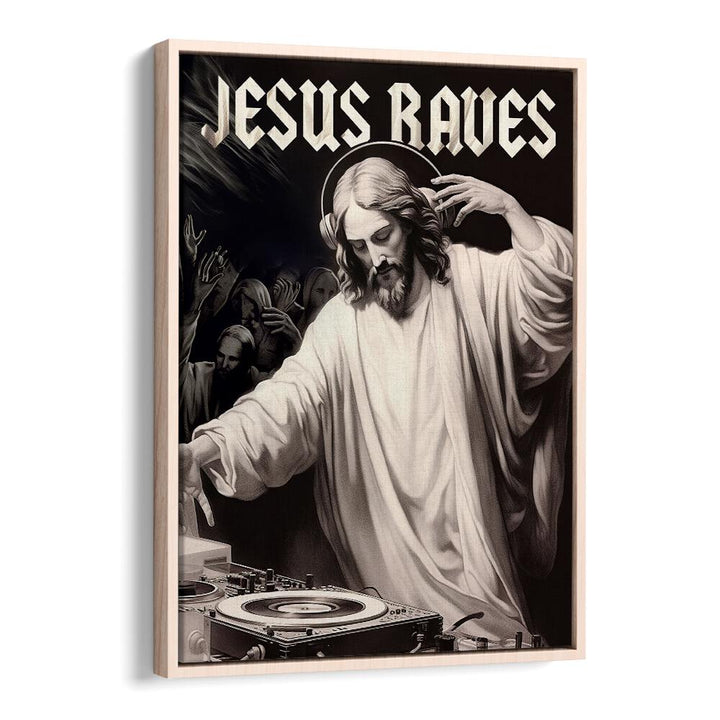 Transform your space with JESUS RAVES, ALTERED ART PRINTS by Dikhotomy, blending creativity and thought-provoking art.