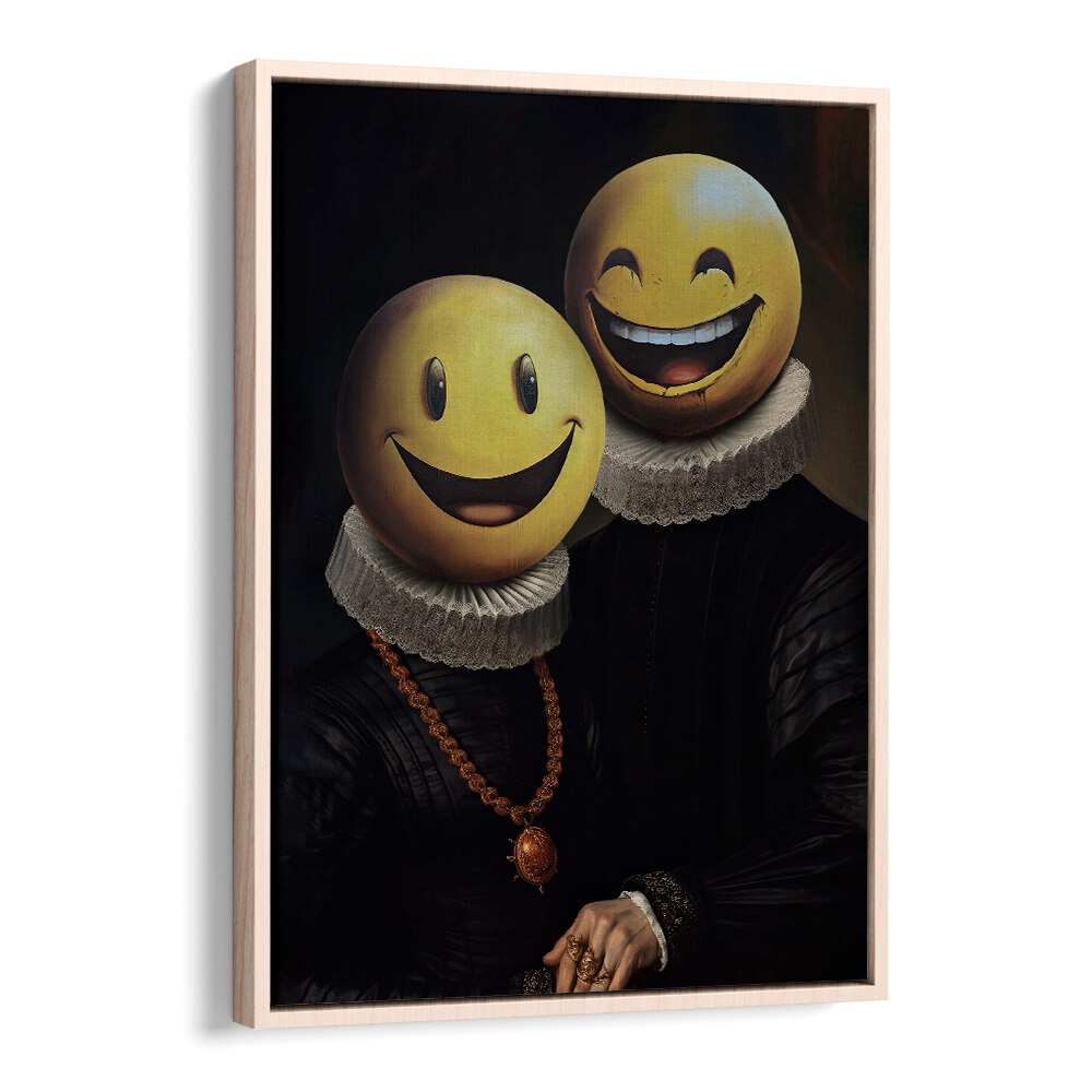 Stylish altered art print, "The Smilers," by Dikhotomy adds creativity and joy to your space with unique design elements.