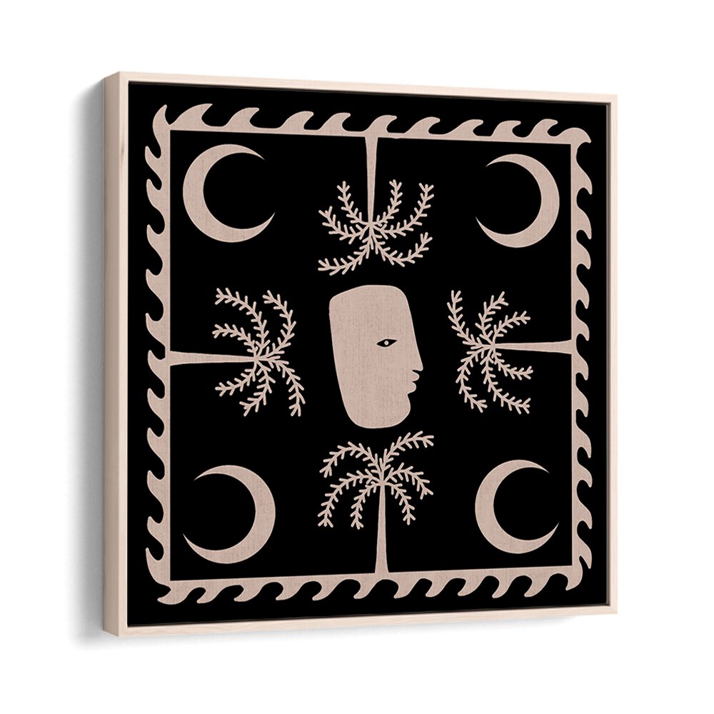 Stylish CELESTIAL I, BOHO ART PAINTINGS featuring a unique design with moons and foliage for elegant decor.