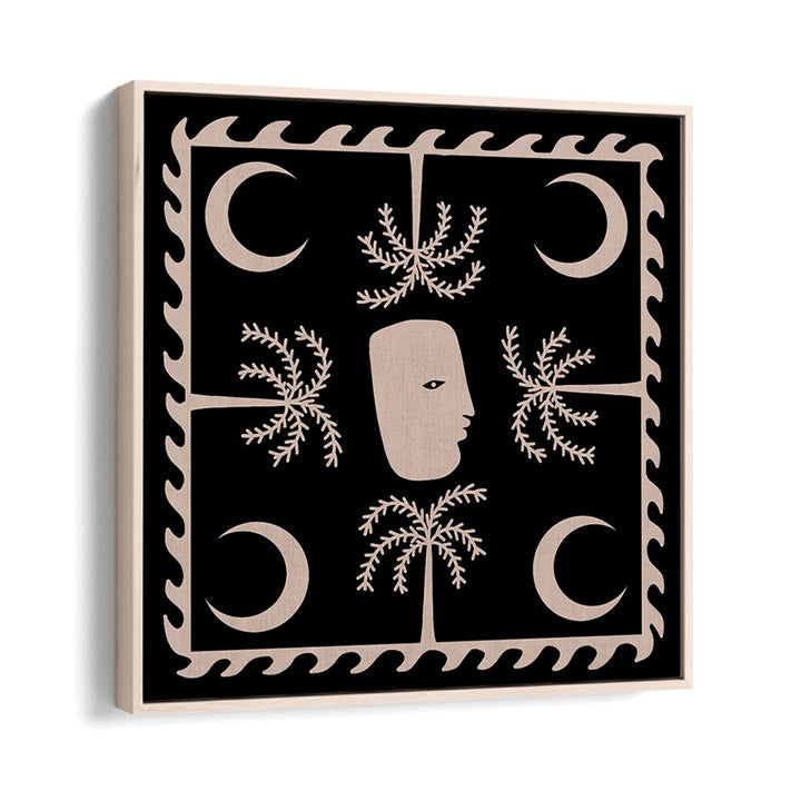 Stylish CELESTIAL I, BOHO ART PAINTINGS featuring a unique design with moons and foliage for elegant decor.