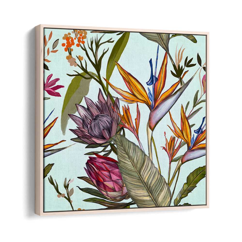 Vibrant PROTEAS AND IRIS, FLORAL FLOWER PAINTINGS showcasing nature's beauty, perfect for enhancing any space.