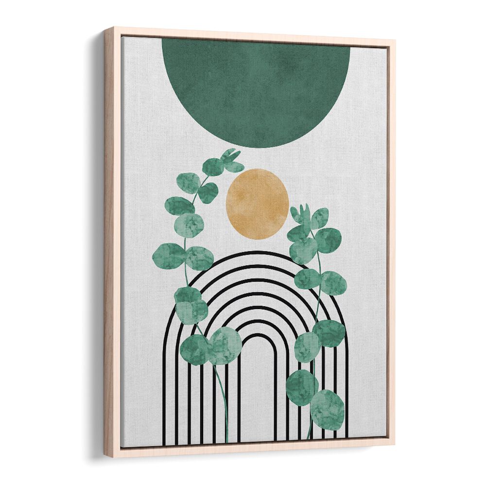 Colorful LEAVES IV, BOHO ART PAINTINGS featuring watercolor leaves and abstract design, perfect for home decor.