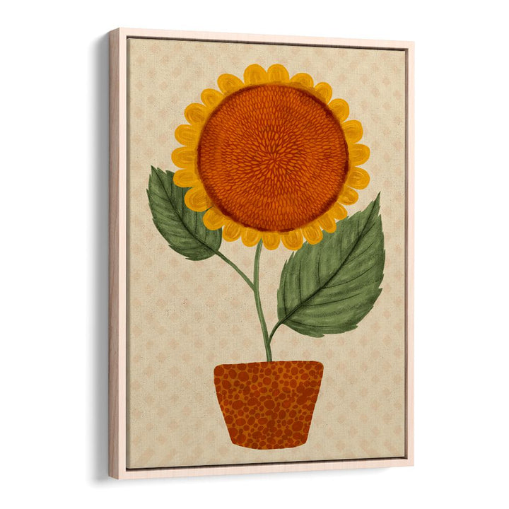Bright sunflower in a pot showcased in floral flower paintings, perfect for adding charm to any space.