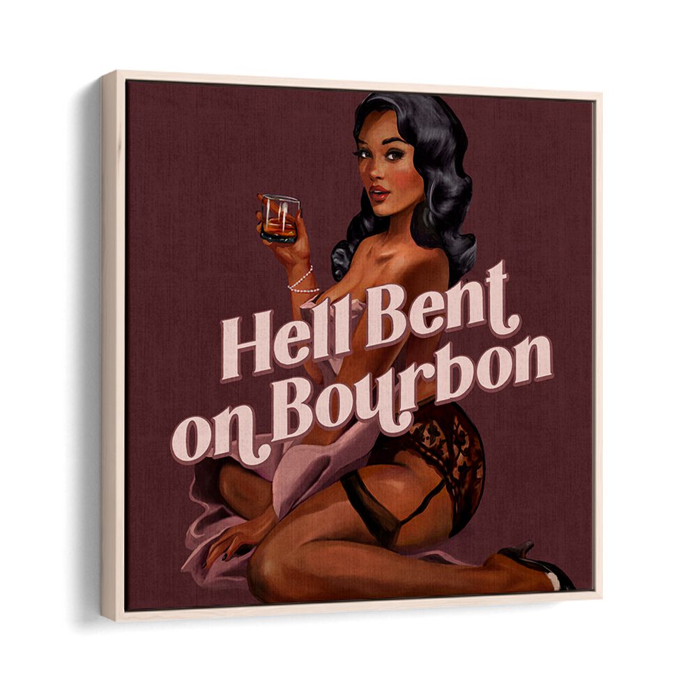 Stylish HELL BENT, PORTRAITS artwork features a confident woman, showcasing femininity and strength. Perfect for any space.