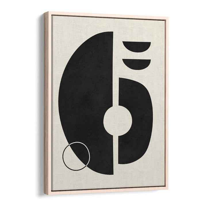 Stylish EXPRESSIVE II, GEOMETRIC ART PRINTS featuring bold black shapes on a cream background, perfect for modern decor.