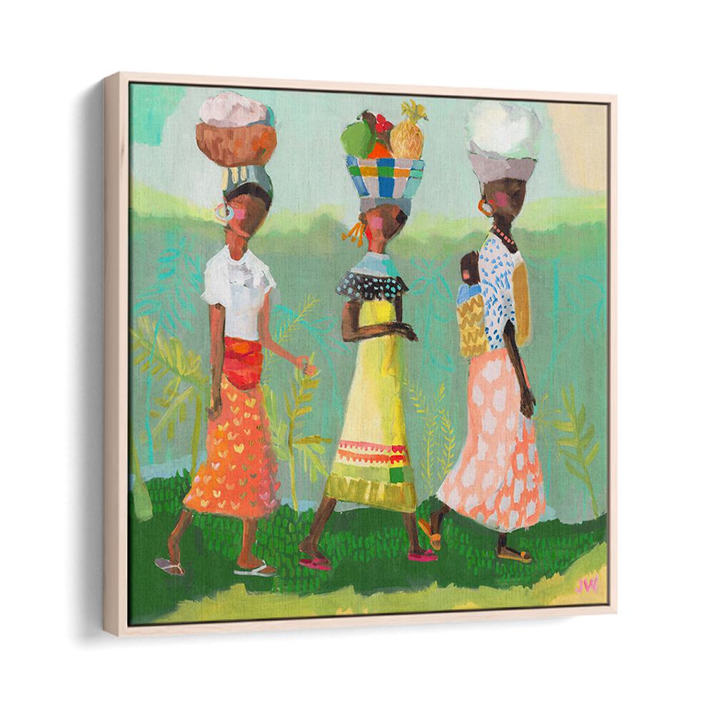 Colorful figurative illustration from BACK FROM THE MARKET, PORTRAITS collection showcasing vibrant cultural expressions.