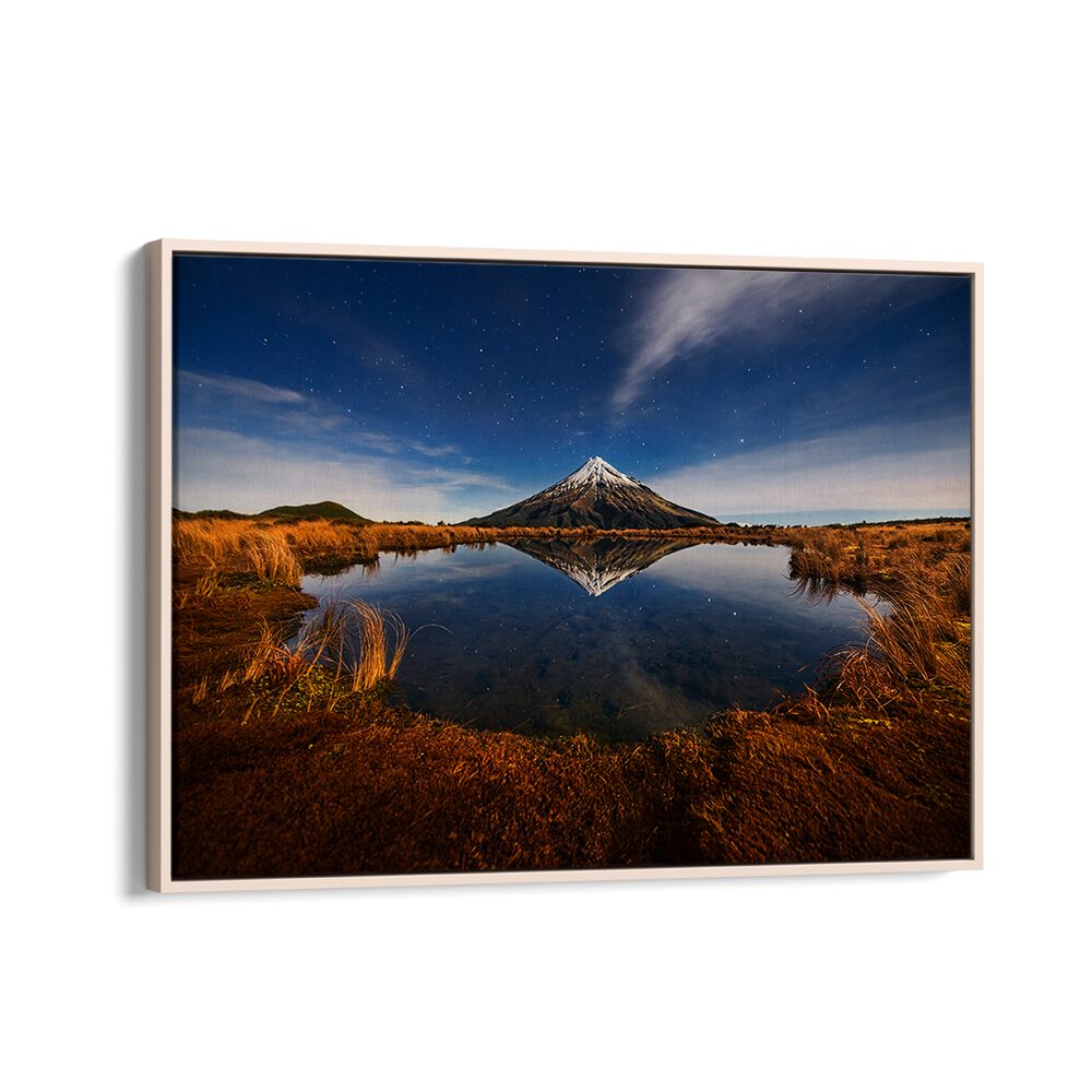 Stunning Mount Taranaki reflection at night, perfect for MOUNT TARANAKI, PHOTOGRAPHY PRINTS enthusiasts.