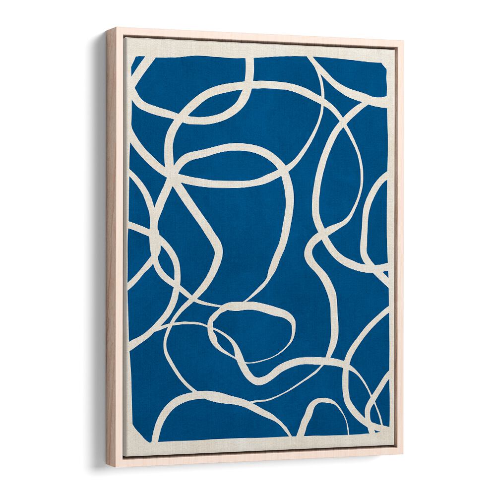 Vibrant blue canvas featuring flowing shapes, perfect for your space—EXPRESSIVE LINES IX, ABSTRACT PAINTINGS.