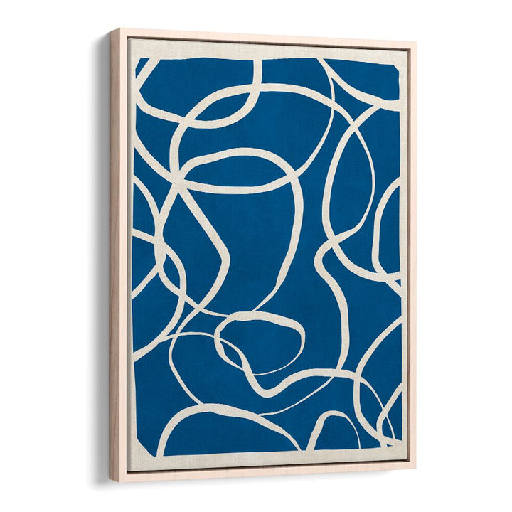 Vibrant blue canvas featuring flowing shapes, perfect for your space—EXPRESSIVE LINES IX, ABSTRACT PAINTINGS.