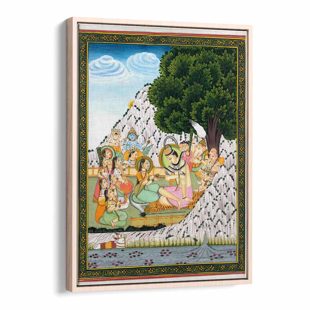 Exquisite LORD SHIVA TAKING BHANG, INDIAN ART PAINTINGS showcasing vibrant spirituality and culture. Perfect for your decor.