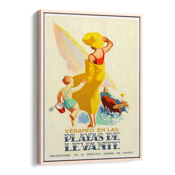 Charming VERANEO EN LAS Vintage Travel Posters showcase a family enjoying the beach, perfect for adventure lovers.